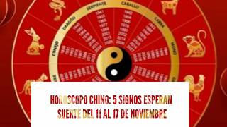 HOROSCOPO CHINO 5 SIGNOS ESPERAN SUERTE DEL 11 AL 17 DE NOVIEMBRE [upl. by Ecnarual]