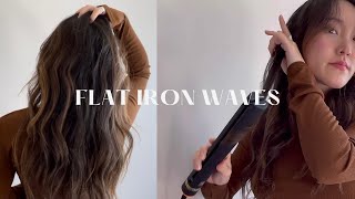 FLAT IRON WAVES  How to curl with a straightener [upl. by Eniamej]