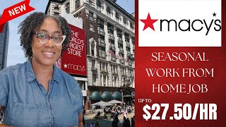 MACYS IS HIRING SEASONAL WORK FROM HOME JOB 2024  UP TO 2750HR  YOU ONLY NEED A HS DIPLOMA [upl. by Winzler]