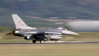 USAF F16 launches at Aviano Air Base Italy [upl. by Crellen868]