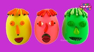 Huge Play Doh Surprise Eggs With Fruits And Vegetables  Learning Colors  Learn To Count Numbers [upl. by Anawait]