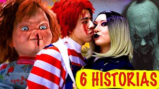 6 HISTORIAS DE TERROR de CHUCKY y su NOVIA TIFFANY  24 horas SIENDO NOVIOS en CASA EMBRUJADA [upl. by Borchers]