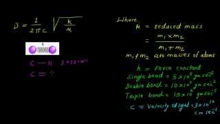 Calculation of Vibrational Frequency  Hookes Law 2 [upl. by Nnybor981]