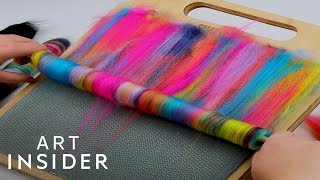 Colorful Fibers Are Blended Together To Create Yarn [upl. by Masuh990]