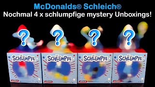 McDonalds ® Schleich ® Schlümpfe ™ 2024  nochmal 4 x mystery Unboxing  Happy Meal ® [upl. by Eiramanad377]