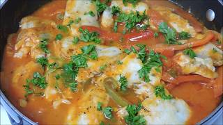 FILETE DE PESCADO A LA VERACRUZANA RECETA ♥ [upl. by Ajax408]