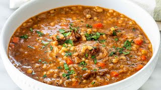 Slow Cooker Beef Barley Soup healthy crockpot meal  The Recipe Rebel [upl. by Augusto818]