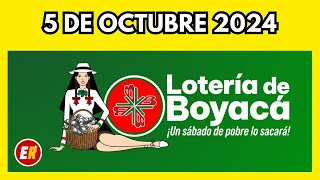 Resultados LOTERIA DE BOYACA Hoy 5 de OCTUBRE de 2024 [upl. by Henrieta]