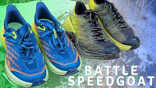 Running shoe Battle Hoka Speedgoat 5 vs Hoka EVO Speedgoat [upl. by Cir571]