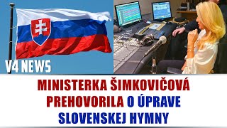 MINISTERKA ŠIMKOVIČOVÁ PREHOVORILA O ÚPRAVE SLOVENSKEJ HYMNY [upl. by Noled]