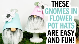 Dollar Tree Gnome  Flower Pot Gnome  Clay Pot Gnome  Spring Gnome  DIY Gnome  Gnome in Pot Hat [upl. by Ailsun]