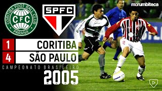 Coritiba 1x4 São Paulo  2005  MESMO COM UM EXPULSO TRICOLOR GOLEIA COM SHOW DE CICINHO [upl. by Nnav]