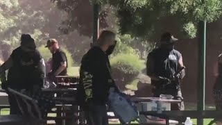 Proud Boys antifa in ‘medieval clashes’ in Oregon City riot [upl. by Okiram637]