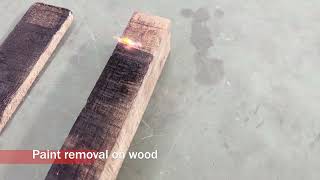 Laser paint removal from wood 300W laser cleaning machine [upl. by Rosana]