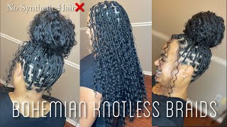 The BEST Hair For Boho Knotless Braids  Using ONLY 100 Human Hair  No Synthetic Hair  YWigs Hair [upl. by Misaq]