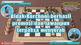 Bidak Korchnoi berhasil promosi dan lawanpun terpaksa menyerah  Sousse Interzonal 1967 chessgames [upl. by Whiney]