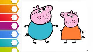 💕❤daddy pig drawing l 🥰easy peppa 🐷🐖pig dad drawing l easy drawing for kids l how to draw peppa pig [upl. by Namhcan118]