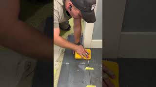 Installing tiles on the bathroom floor diy foryou fyp fypシ゚viral construction funny [upl. by Ailed]