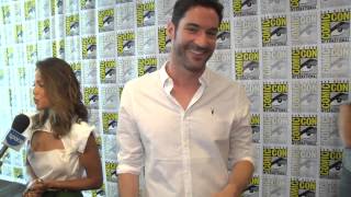 Tom Ellis shows his Lucifer dance moves and calls Mick Jagger the devil [upl. by Aurthur]