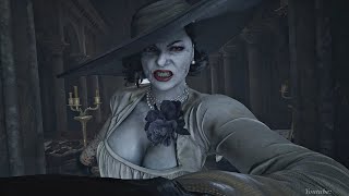 Resident Evil 8 Village  Lady Dimitrescu Boss Fight Tall Vampire Lady Boss 4K Ultra HD 2021 [upl. by Cerallua]