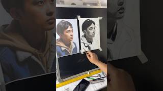 Portrait drawing ✍️ how to draw realistic portrait  shorts portrait trait [upl. by Ansilma]