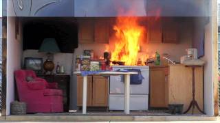 Demonstration underscores the danger of kitchen fires [upl. by Eynaffit]