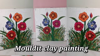 Mouldit clay painting  mouldit clay art  clay mural art  trending drawing youtube [upl. by Tabbitha]