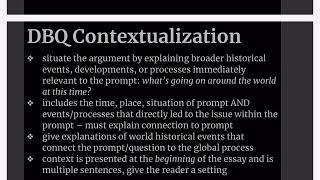 AP World History DBQ Essay Contextualization [upl. by Landri]