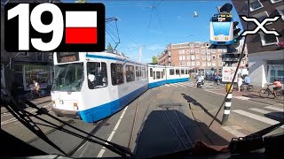 🚊 GVB Amsterdam Tramlijn 19 Cabinerit Station Sloterdijk  Diemen Sniep Drivers view POV 2018 [upl. by Fabria865]