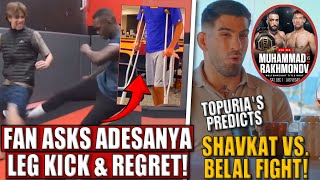 Fan asks ISRAEL ADESANYA for a leg kick and ends up hospitalized Dustin TEASES upcoming fight [upl. by Rubens]