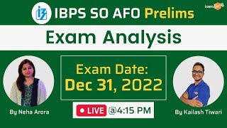 IBPS AFO 202223  Prelims Exam Analysis  By Kailash Tiwari and Neha Arora [upl. by Riatsila403]