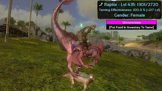 HIGH LEVEL RAPTOR TAMING With Wooden Cage  ARK Survival Evolved Mobile [upl. by Massimo]