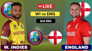 West Indies vs England Live  3rd ODI  WI vs ENG Live  Scores amp Commentary cricketlive [upl. by Sera]