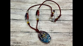 Beautiful Ceramic Artisan Pieces Lets Make a Simple Leather Necklace [upl. by Nerek78]