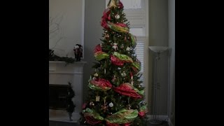 How to Decorate The Perfect Christmas Tree Using Wide Ribbon Garland [upl. by Tisman]