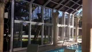 Pool Enclosure two story moves with a push of a button by Covers in Play [upl. by Aicnelav]