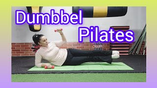 Strengthen your body💪with pilates with dumbbells🤜🤛 [upl. by Ahsekam]