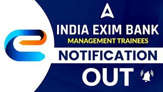 India Exim Bank Recruitment 2023  India Exim Bank Management Trainees Notification Out [upl. by Stacia]