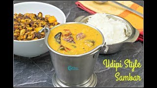 Udupi Sambar  Udipi Style Sambar Recipe [upl. by Enelrats]