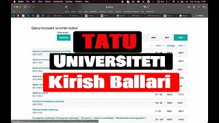 tatu universiteti kirish ballari 2023 kontrakt grand sirtqi kunduzgi [upl. by Thinia]