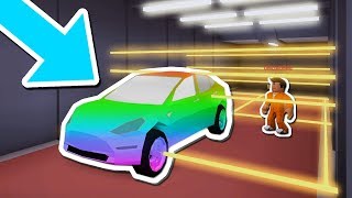 USING A CAR TO BLOCK LASERS IN THE BANK Roblox Jailbreak MythBusters [upl. by Yeltihw]