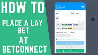 How To Place A LAY Bet At BETCONNECT And Account Setup [upl. by Glynias]