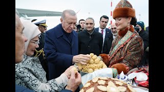 President Erdogan arrives in Kazan Tatarstan Republic of Russia to attend BRICS 2024 summit [upl. by Niknar711]