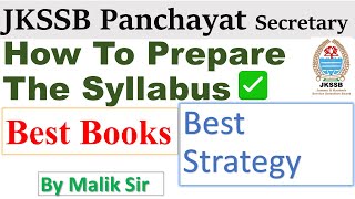 JKSSB Panchayat Secretary SyllabusVLWBest Books  Strategy To Cover SyllabusHow to Crack exam [upl. by Johnathon901]