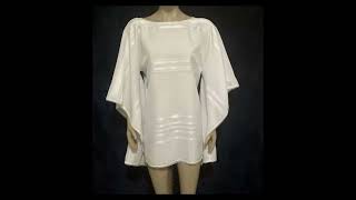 Vintage White Rayon Blend with Satin Stripe Olivia Bis Bis amp Beau Dress SM [upl. by Plate]