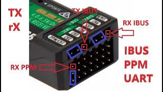 How to SETUP FlySky FSiA6B with flight controller FC Protocol IBUS y PPM Telemetry TX RX UART [upl. by Nahttam]