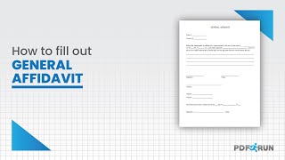 How to Fill Out General Affidavit  PDFRun [upl. by Trevorr]