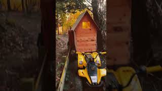 Enjoying fall in the micro camper 🍁 🍃 atv motokids minicamper homemade 80smusic autumn [upl. by Germann]