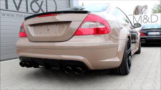 KlangprobeExhaust CLK w209 BlackEdition AMG 63  BlackSeries Umbau  20quot PD1 build by MampD [upl. by Assilram]