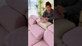 This set of sofa cover is beautiful and non slip in the living room making the whole living room [upl. by Heyes]